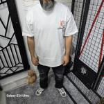 Beyaz İki İplik Baskılı T-Shirt KRN-2443