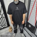 Siyah İki İplik Baskılı T-Shirt