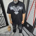 Siyah Kartal Baskılı T-Shirt