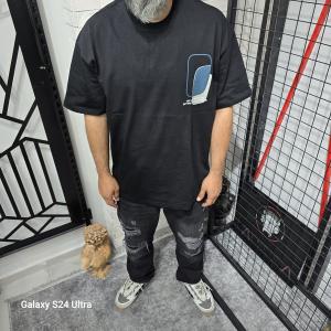 Siyah İki İplik T-Shirt