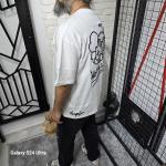 Beyaz İki İplik Baskılı T-Shirt