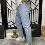 Buz Mavi Basic Boyfriend Kalıp Kot Pantolon W.K-101278