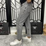 Yıkamalı Gri Boyfriend Kalıp Kot Pantolon W.K-101300