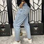 Buz Mavi Az Yırtıklı Boyfriend Kalıp Kot Pantolon W.K-101279