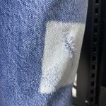 Koyu Mavi Bol Yırtık ve Desen Detaylı Boyfriend Kalıp Kot Pantolon W.K-101301